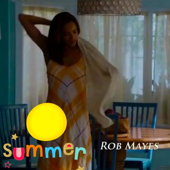 Anthro Holding Horses Cream & Mango Gold Plaid Maxi Dress - Picture 12 of 14